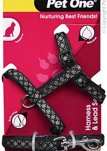 10mm Black Reflective Cat Harness and Leash