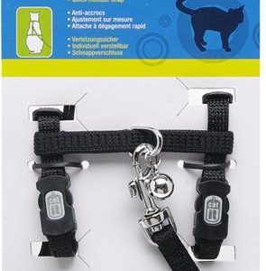 Cat Harness with Lead – Medium Dimension, Black by Catit