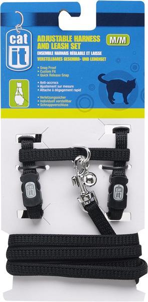 Cat Harness with Lead – Medium Dimension, Black by Catit