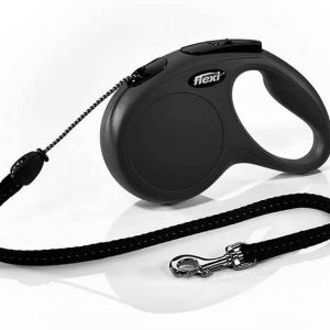 Traditional 5m Flexi Retractable Medium Black Canine Lead