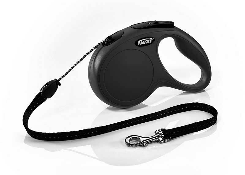 Traditional 5m Flexi Retractable Medium Black Canine Lead