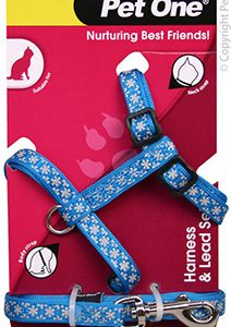 Reflective 10mm Blue Cat Harness and Leash