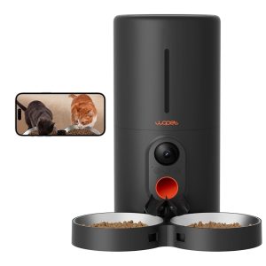 WOPET 6L Automated Cat Feeder with Digital camera for Two Cats – 1080p HD Canine Feeder, 5G WiFi Pet Feeder with Night time Imaginative and prescient, SD Card Storage, and 2-Method Audio, Black